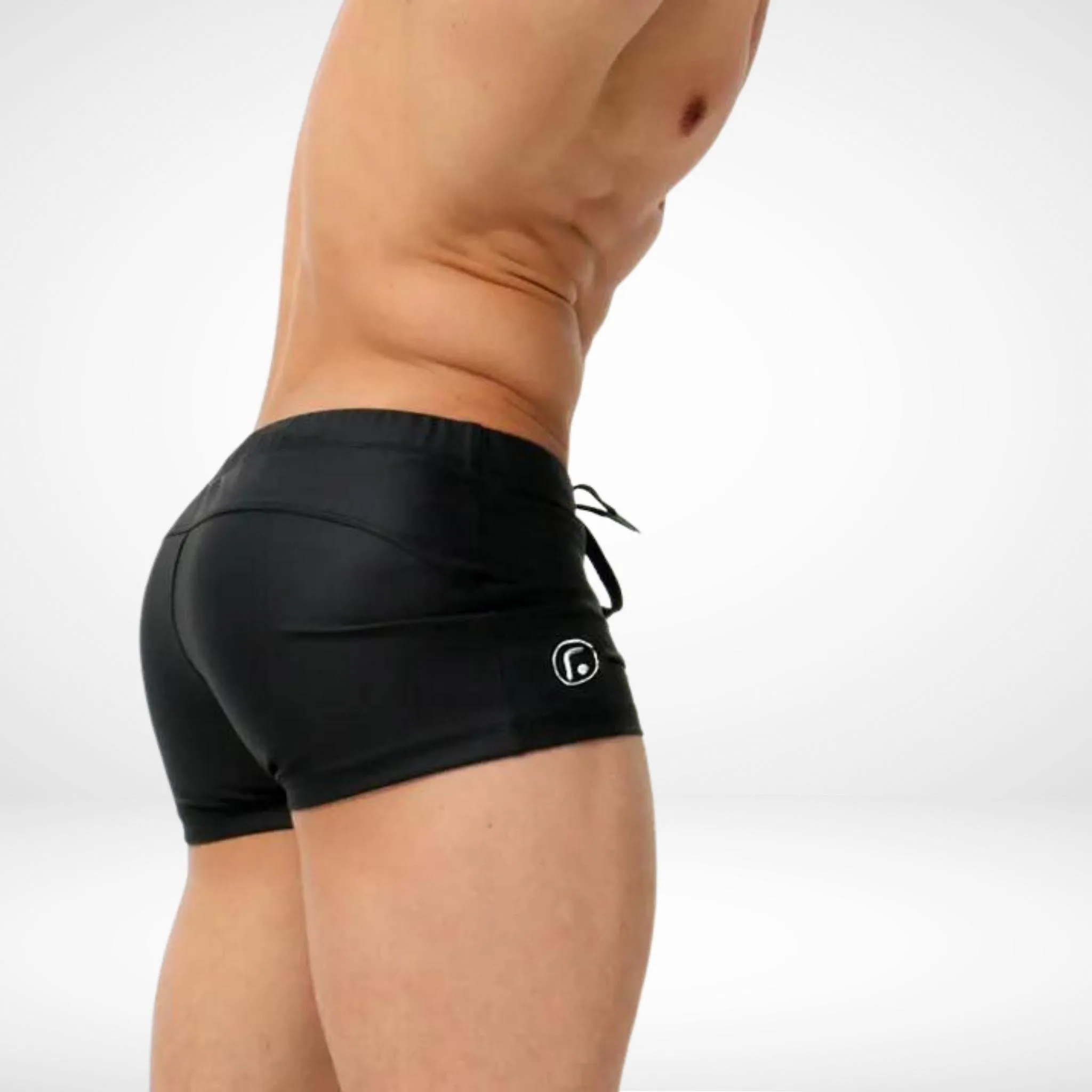 Drawstring Square Cut Swim Trunks