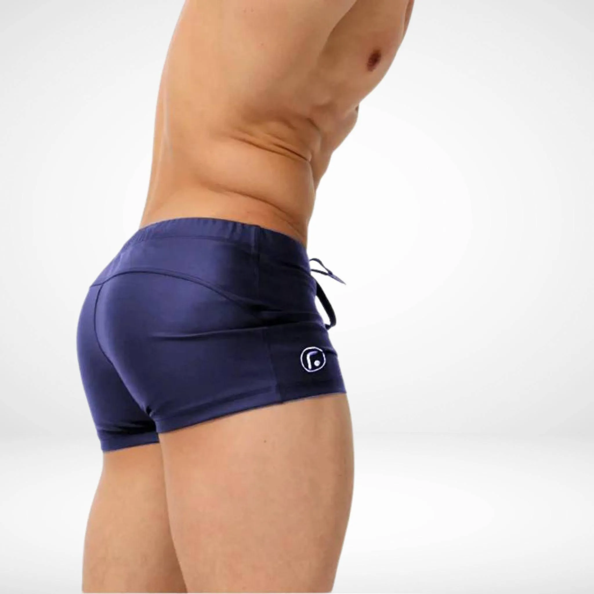 Drawstring Square Cut Swim Trunks