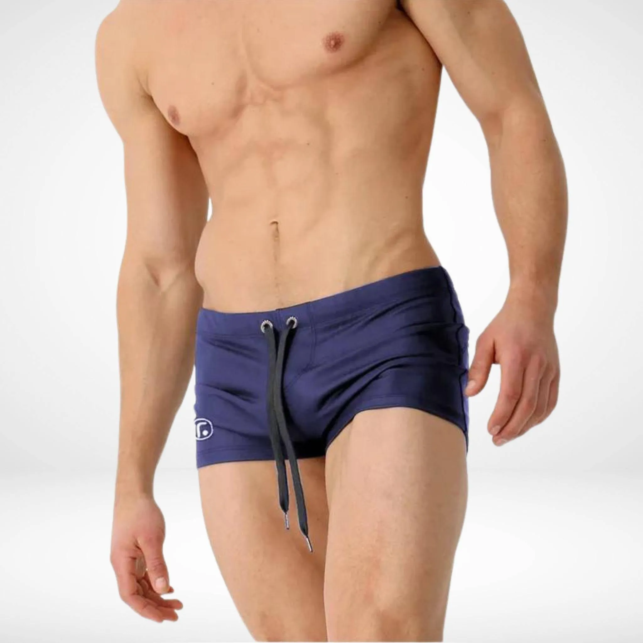 Drawstring Square Cut Swim Trunks