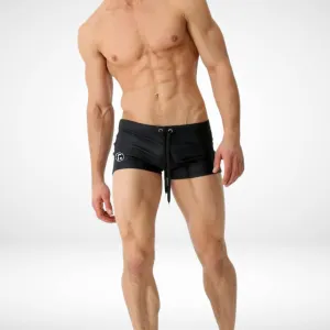 Drawstring Square Cut Swim Trunks