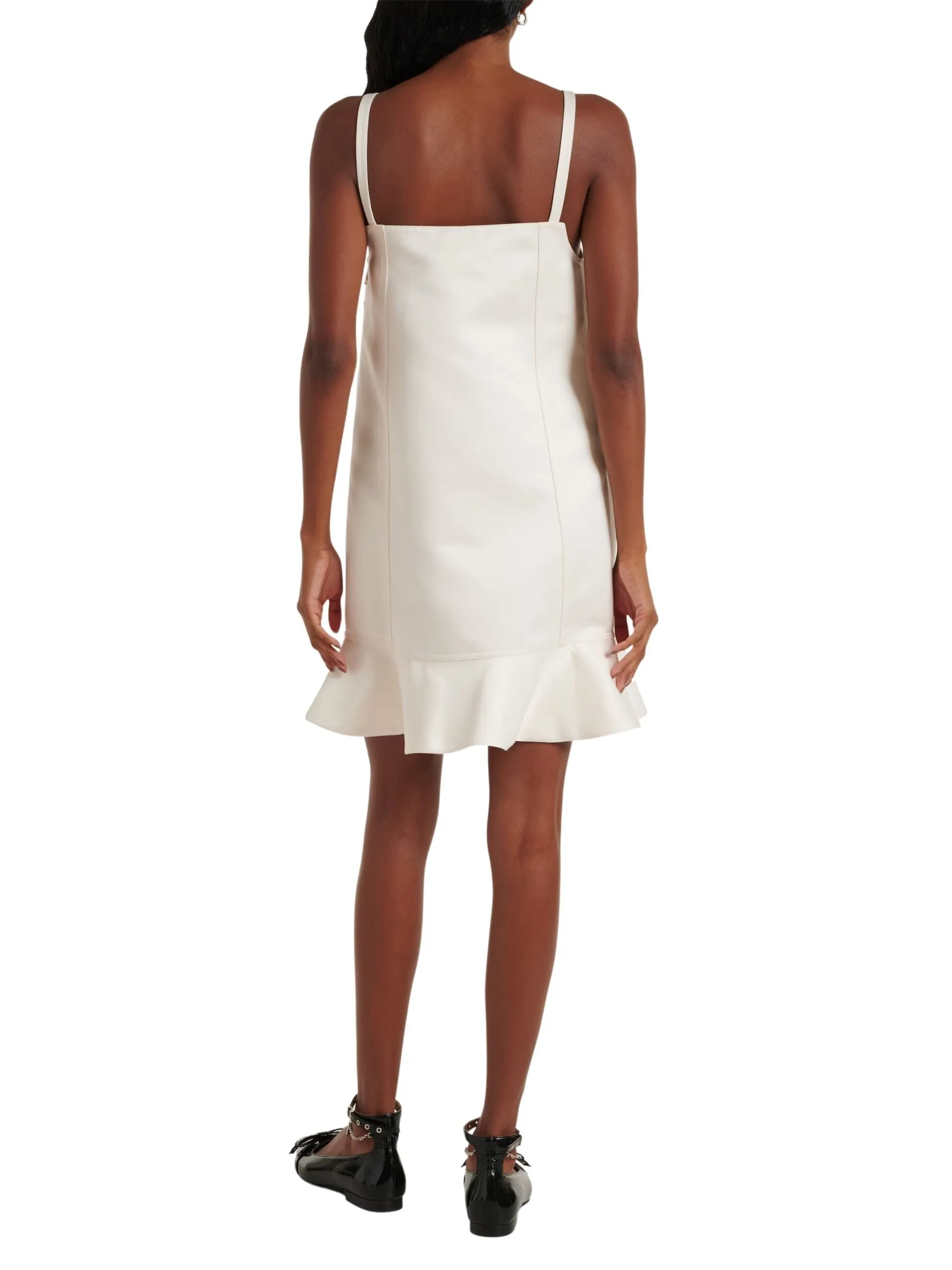 Duchesse Satin Mini Dress / Egret