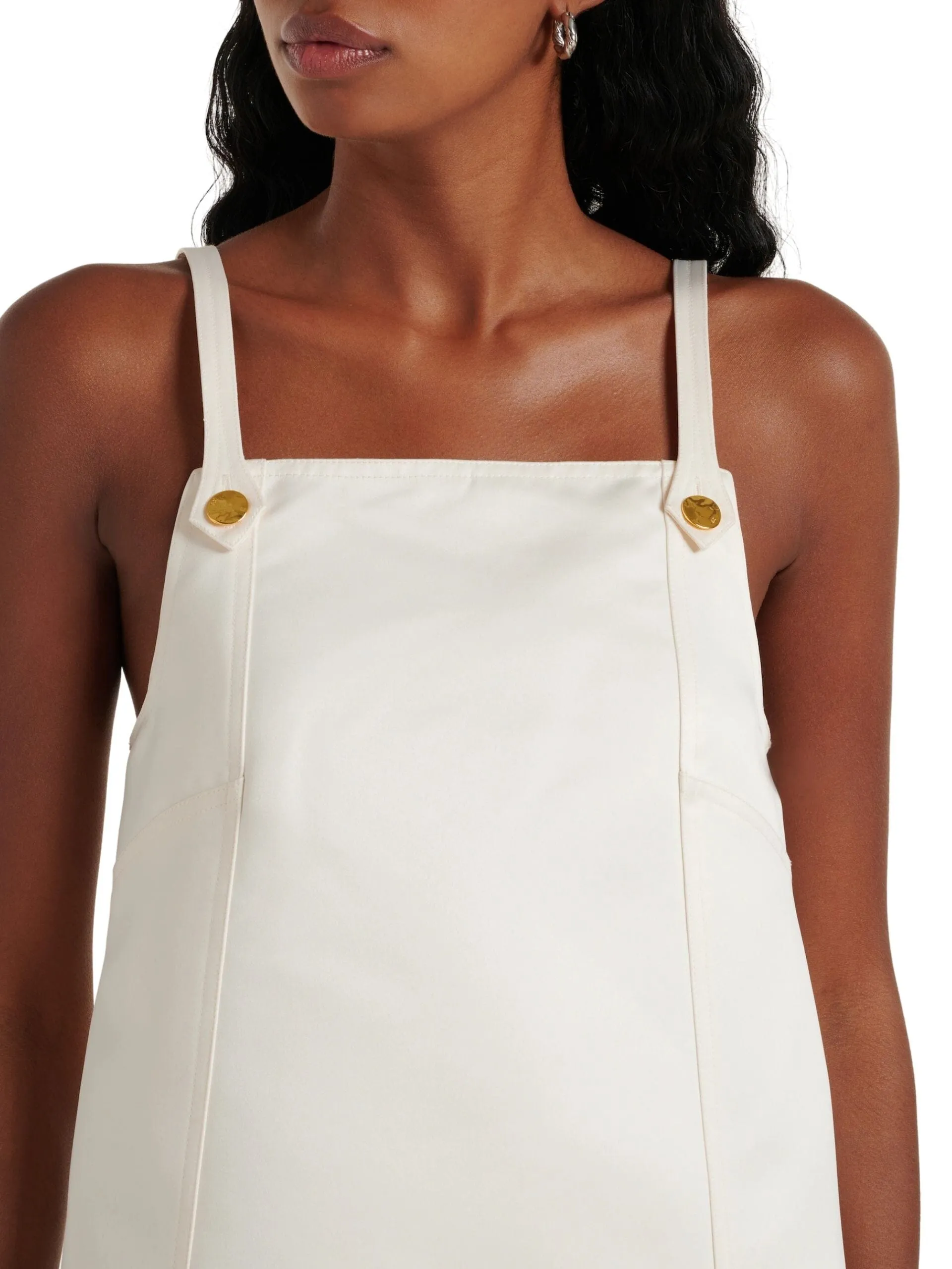 Duchesse Satin Mini Dress / Egret