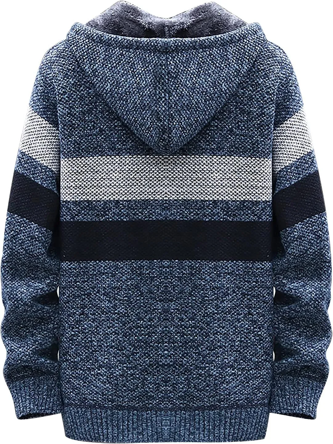 DuDubaby Men Hoodies for Men Fall and Winter Casual Sweater Jacket Warm Knit Sweater Hooded Hoodie
