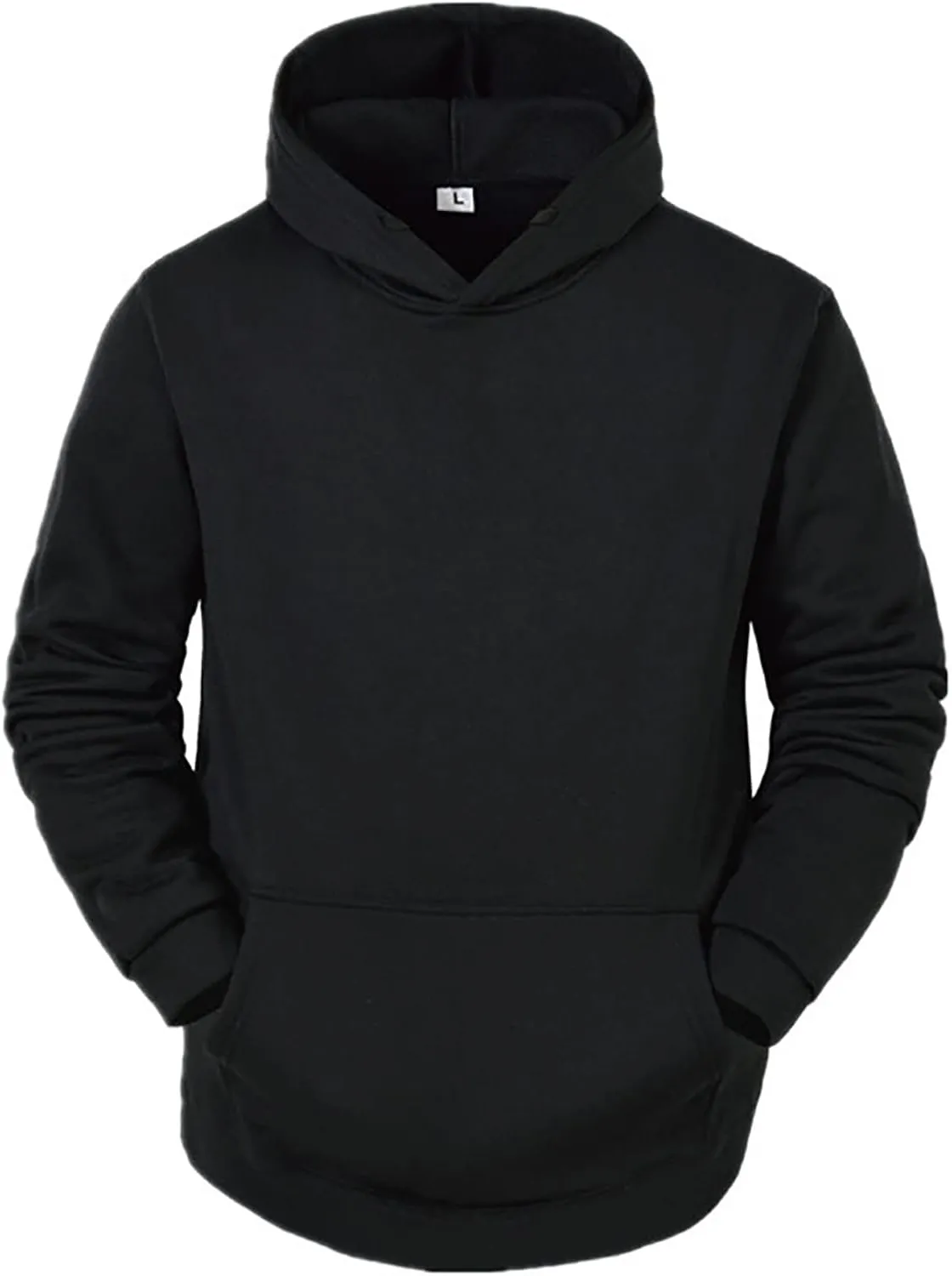 DuDubaby Men Long Hooded Sweatshirt Autumn and Winter Hooded Sweater Long Sleeve Sweater Top