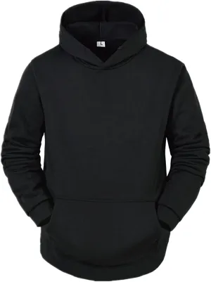 DuDubaby Men Long Hooded Sweatshirt Autumn and Winter Hooded Sweater Long Sleeve Sweater Top