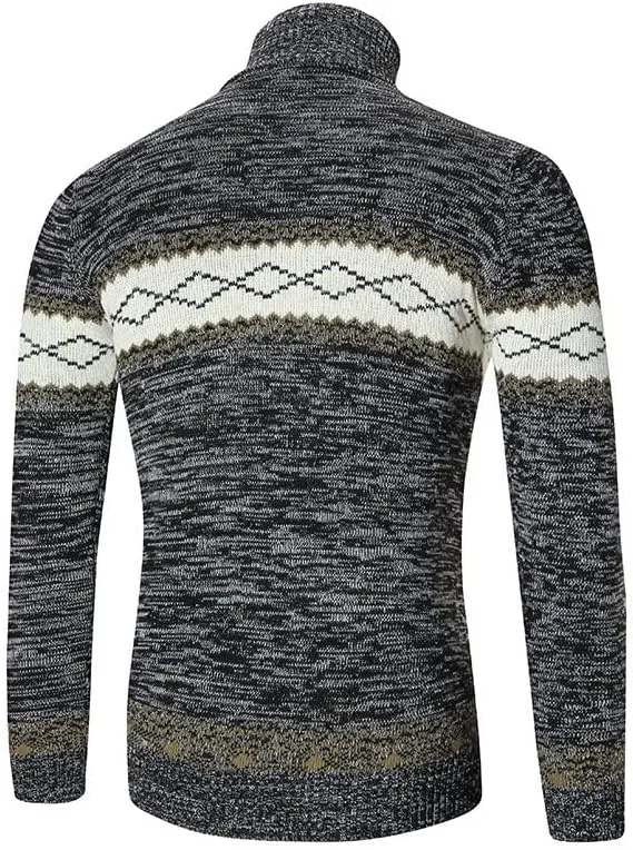 DuDubaby Men Turtleneck Long Sleeve Slim Pullover Sweatershirt Blouse Top