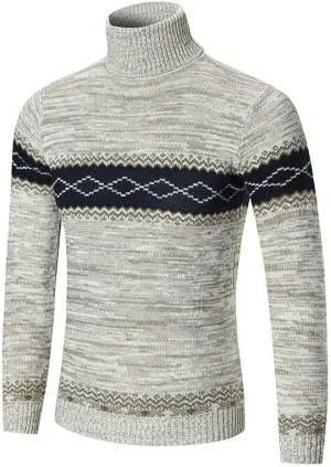 DuDubaby Men Turtleneck Long Sleeve Slim Pullover Sweatershirt Blouse Top