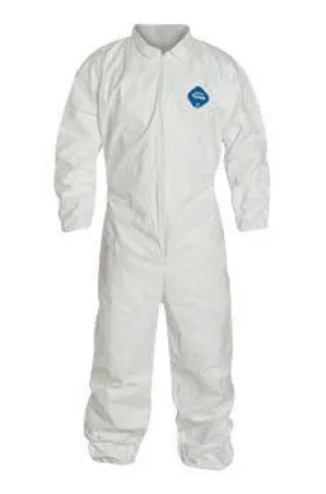 DuPont 5X White Safespec 2.0 5.4 mil Tyvek Disposable Coveralls With Front Zipper Closure, Collar, Elastic Waist, Set Sleeves, Elastic Ankles And Elastic Wrists