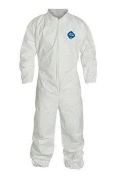 DuPont 5X White Safespec 2.0 5.4 mil Tyvek Disposable Coveralls With Front Zipper Closure, Collar, Elastic Waist, Set Sleeves, Elastic Ankles And Elastic Wrists