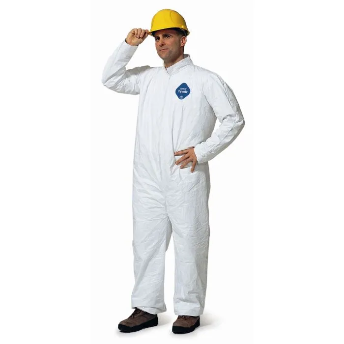 DuPont TY125SWH Tyvek 400 Coverall with Elastic Wrists and Ankles, Case of 25