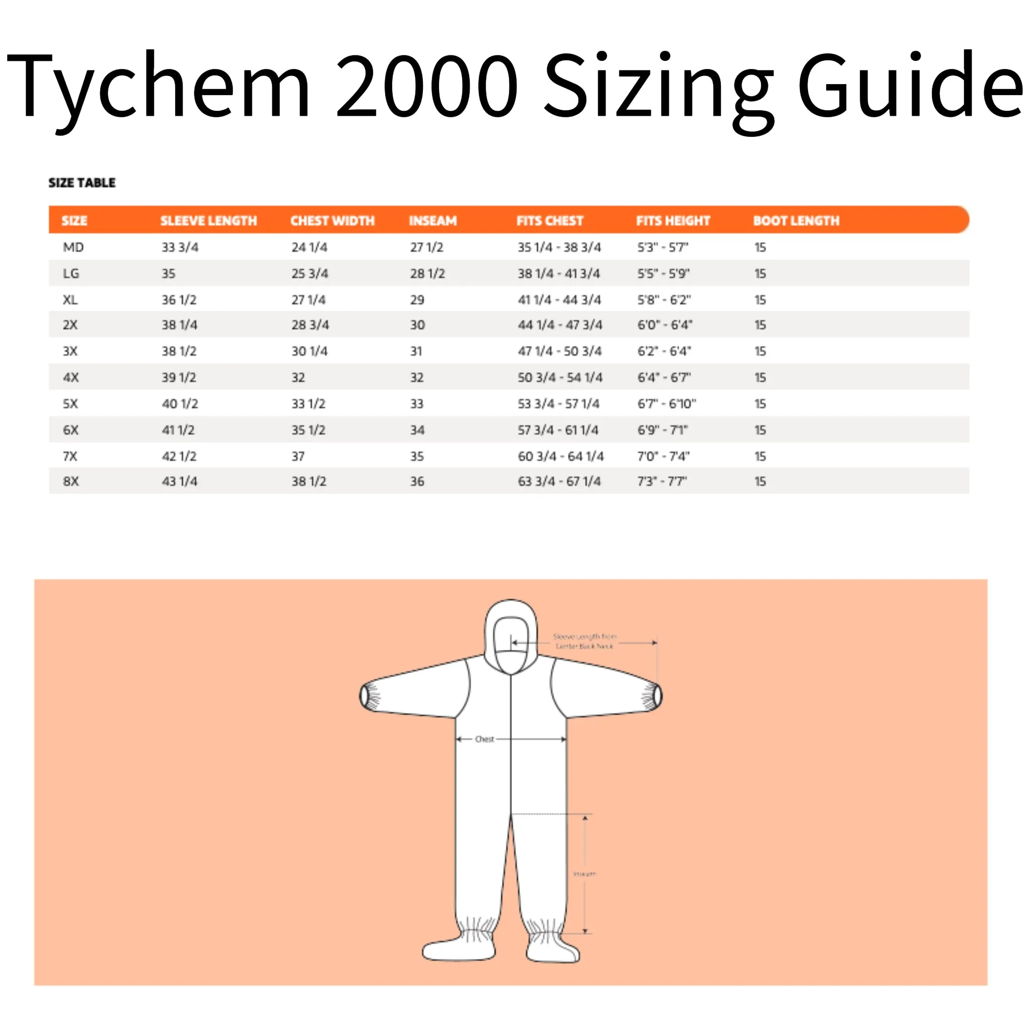 DuPont Tychem 2000 QC122SYL Chemical Protective Coverall with Hood, Elastic Wrists, Attached Socks, 10 Mil, Yellow, Case of 12