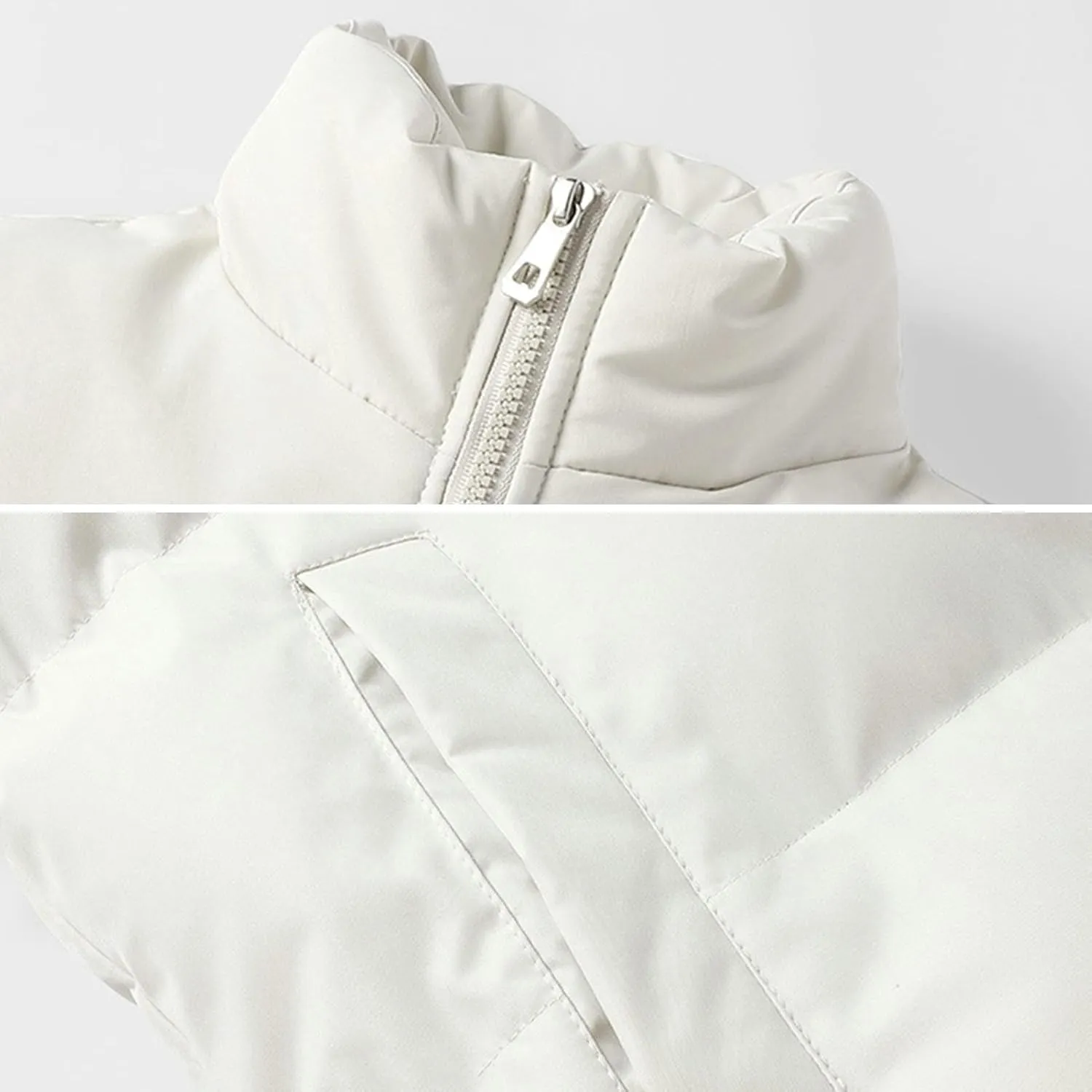 Elastic Cuff Cotton Coat Unisex Winter with Multiple Pockets Wind-resistant Design Thick Padded Stand Collar Neck