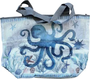 Extra Large Beach Themed Patterned 7 Pocket Mesh Sandproof Water Resistant Beach Bag