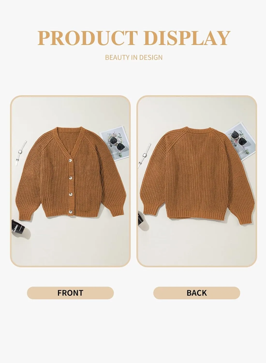 Eytino Womens Plus Size Cardigan Sweater Long Sleeve Button Down Chunky Knit Open Front Cardigans Outwear(1X-5X)