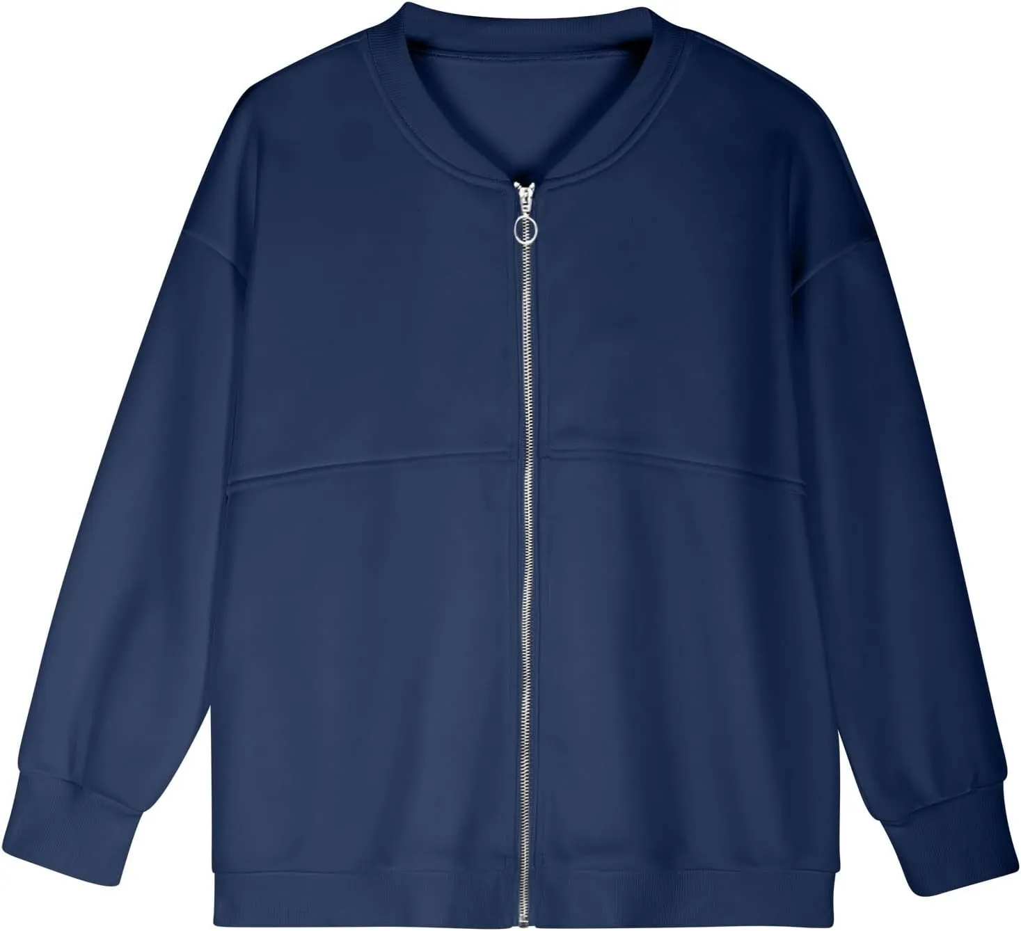 Fall Jackets for Women Zip Up Sweatshirts Long Sleeve Shirts Bomber Jacket with Pockets Fleece Sweaters Tops