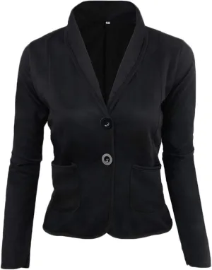 Fashion Women's Casual Long Sleeve Lapel Button Slim Coat Work Office Blazer Jacket Lightweight Outwear