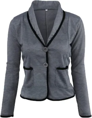 Fashion Women's Casual Long Sleeve Lapel Button Slim Coat Work Office Blazer Jacket Lightweight Outwear