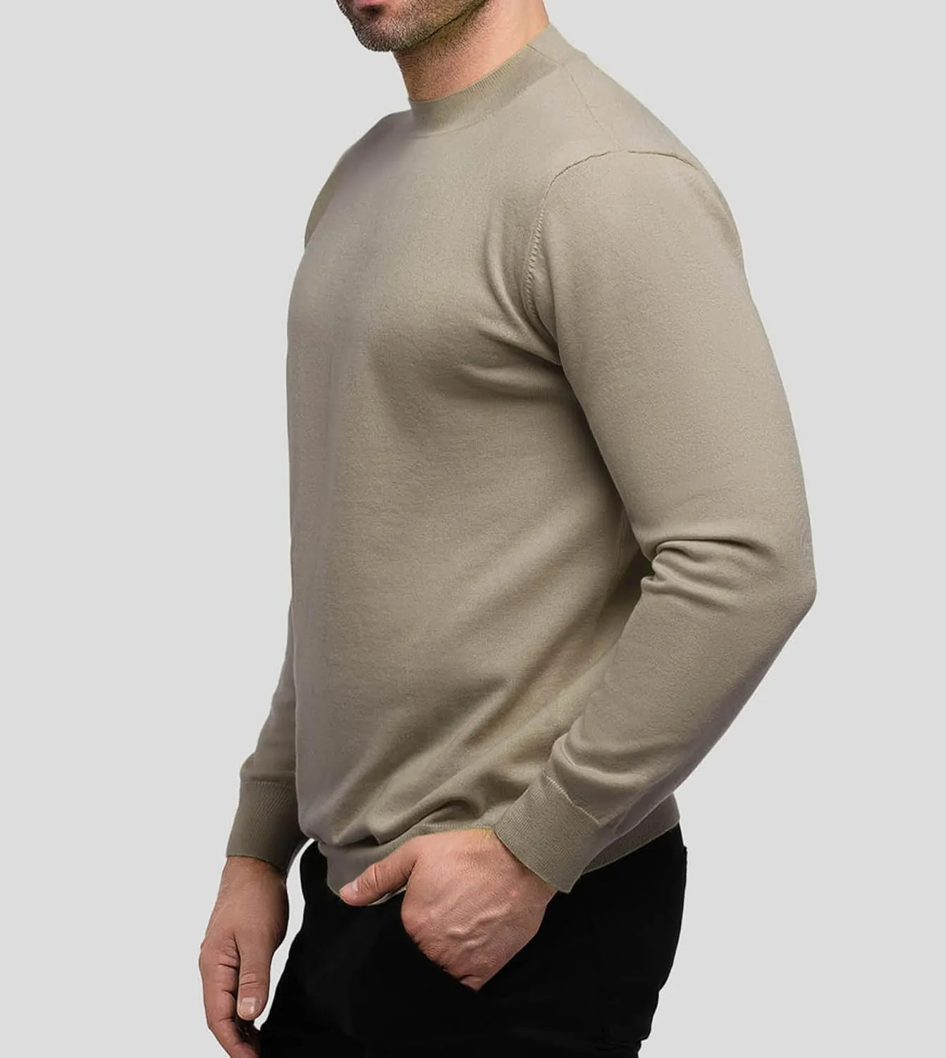 Fioboc Men's Crewneck Sweater Casual Pullover Sweater Slim Fit Lightweight Long Sleeve Knit Sweater S-4XL