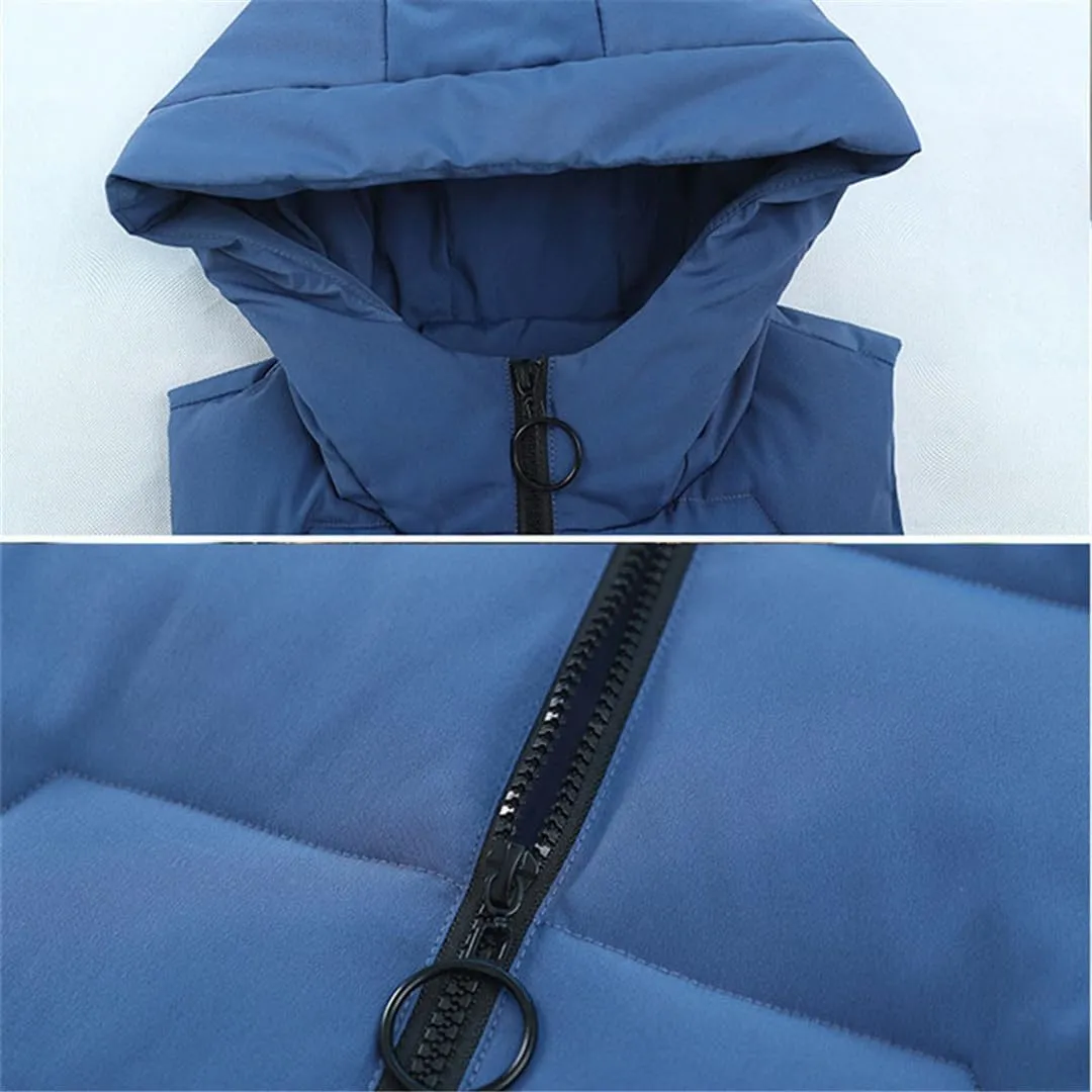 Fjnbbiot Winter Jacket Women Warm Long Vest Coat Jacket Female Cotton Padded Parka