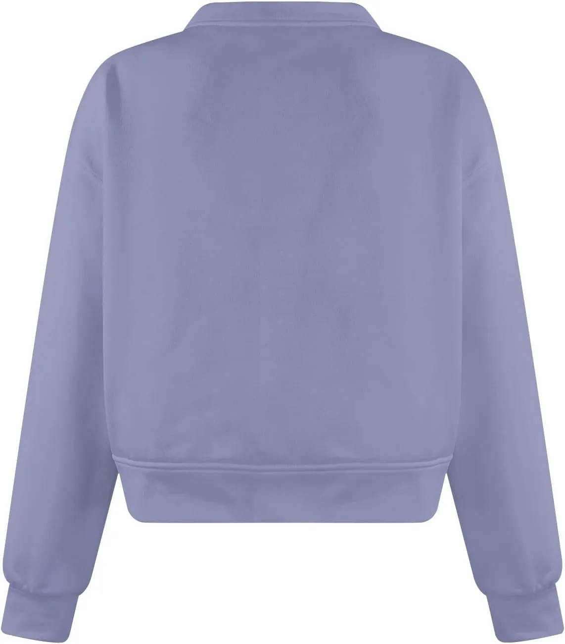 Fleece Pullover Women Oversized V Neck Cropped Sweatshirt Winter Casual Comfy Long Sleeve Sweaters Preppy Clothes