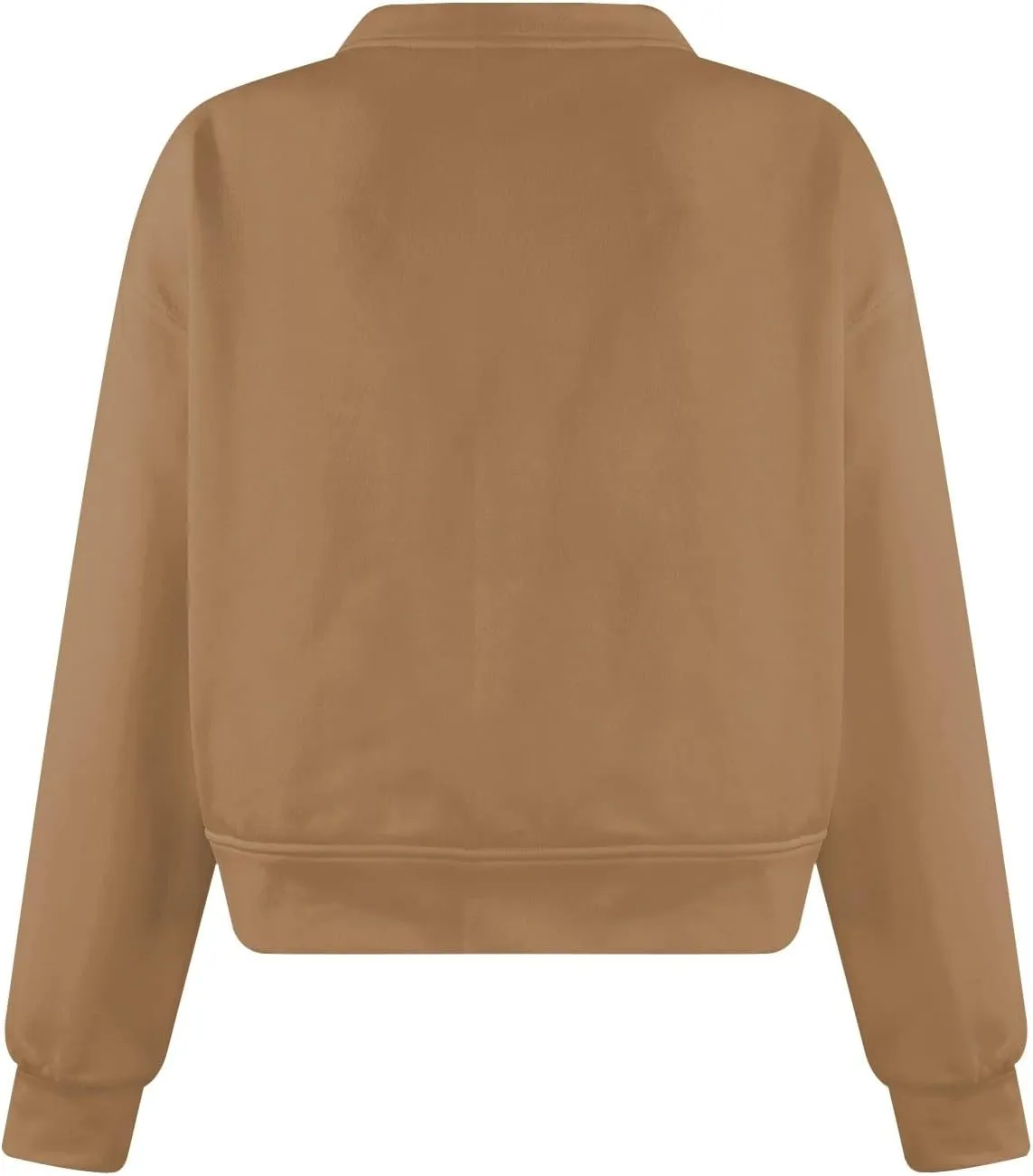 Fleece Pullover Women Oversized V Neck Cropped Sweatshirt Winter Casual Comfy Long Sleeve Sweaters Preppy Clothes