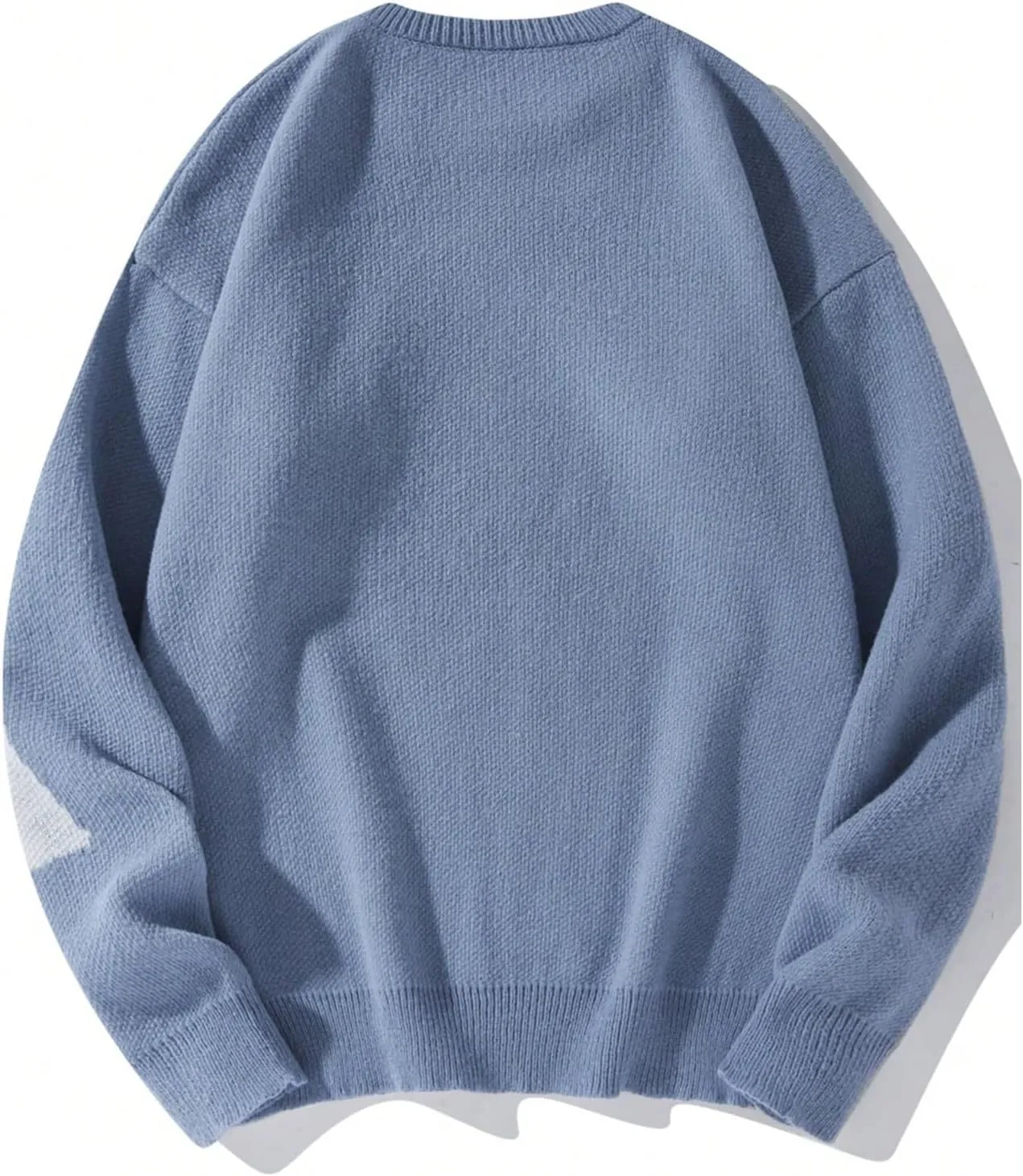 Floerns Men's Letter Print Long Sleeve Knit Wear Crewneck Pullover Sweaters