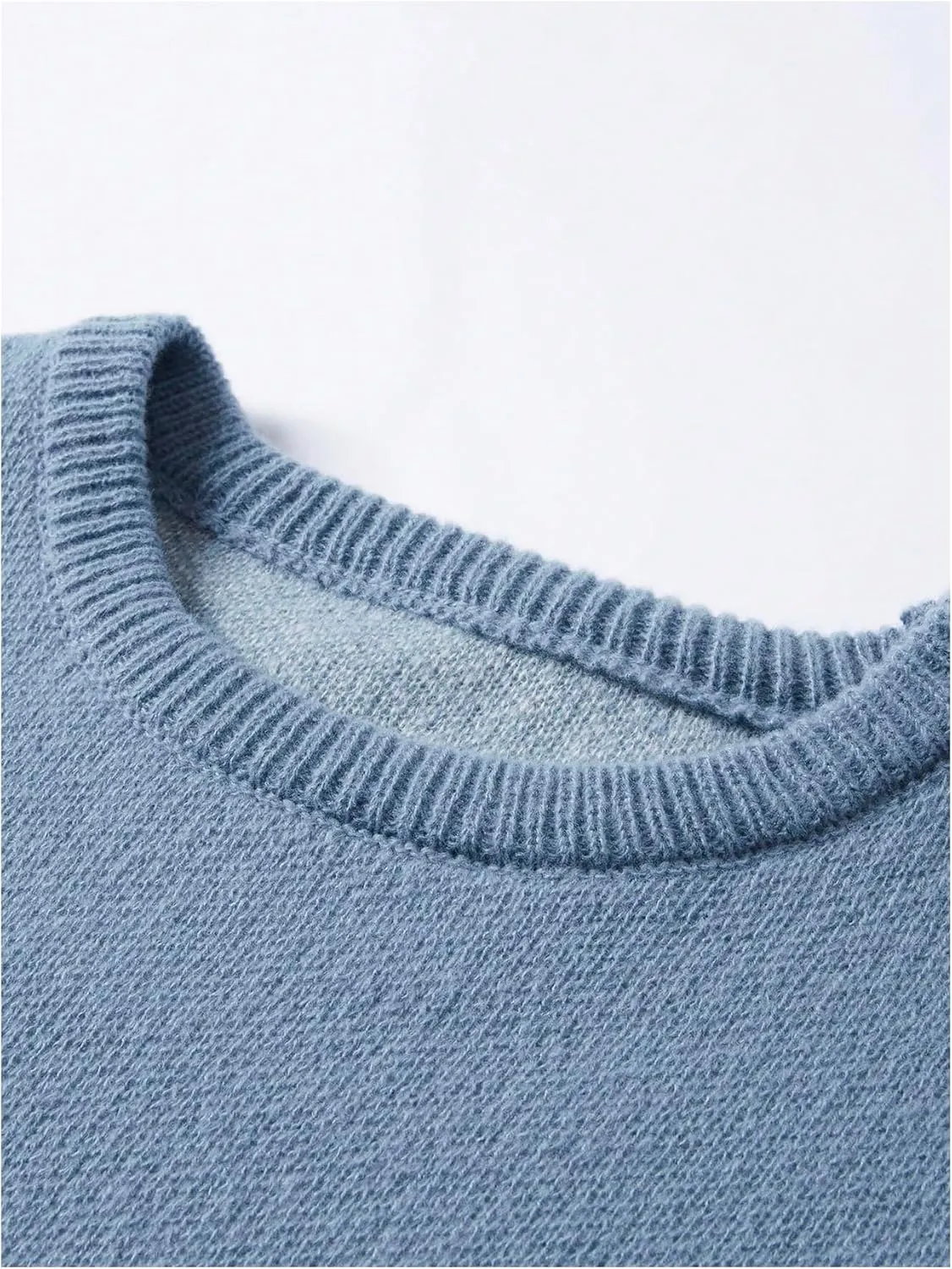 Floerns Men's Letter Print Long Sleeve Knit Wear Crewneck Pullover Sweaters