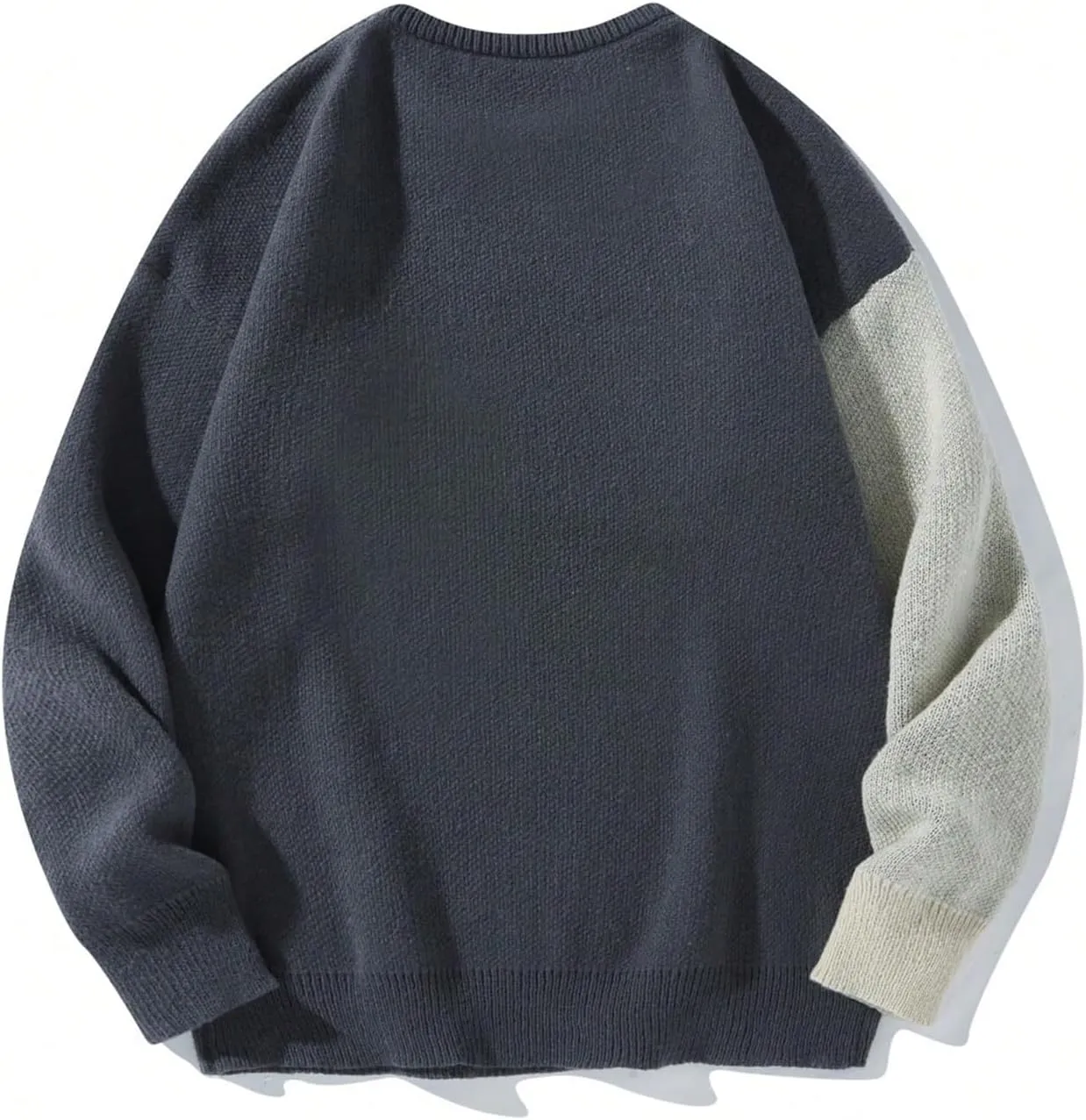 Floerns Men's Letter Print Long Sleeve Knit Wear Crewneck Pullover Sweaters