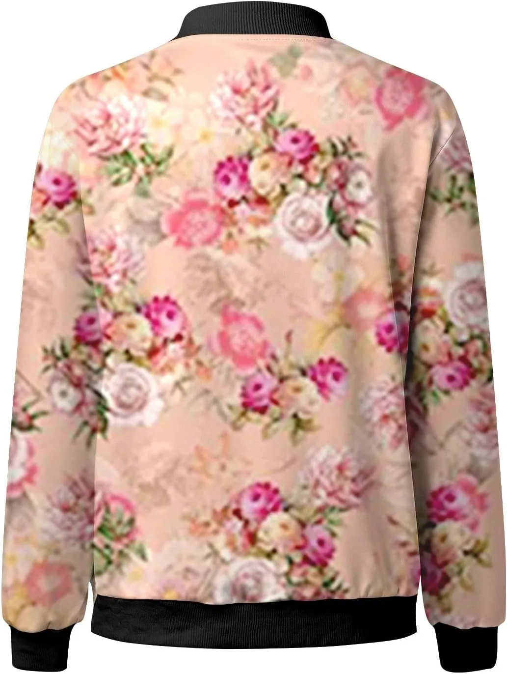 Floral Jackets for Women 2024 Long Sleeve Classic Gradient Print Jacket Casual Daily Baseball Bomber Jacket Coat Fall