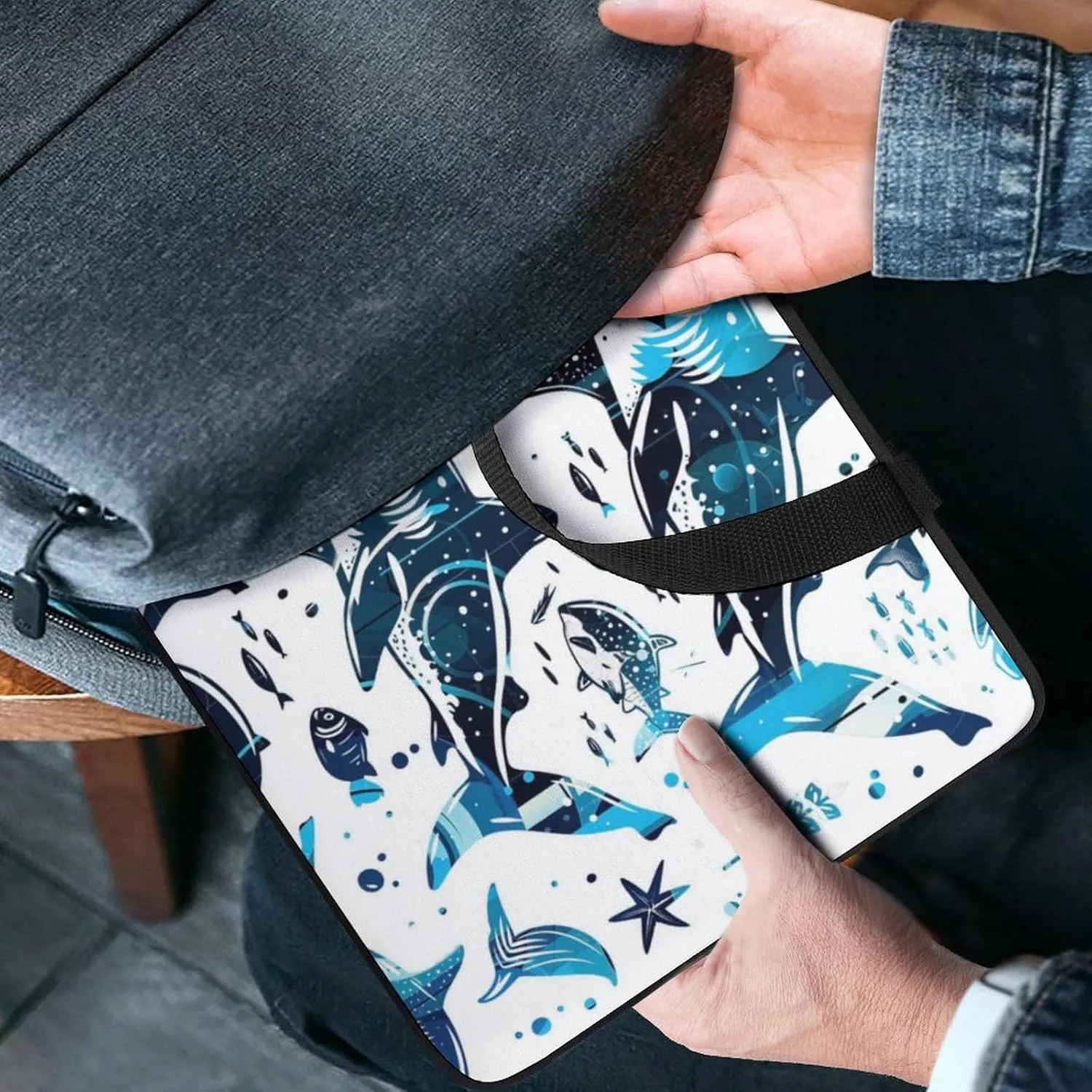 Floral Pattern Laptop Bag Water-resistant Laptop Sleeve Handle Notebook Computer Case Briefcase