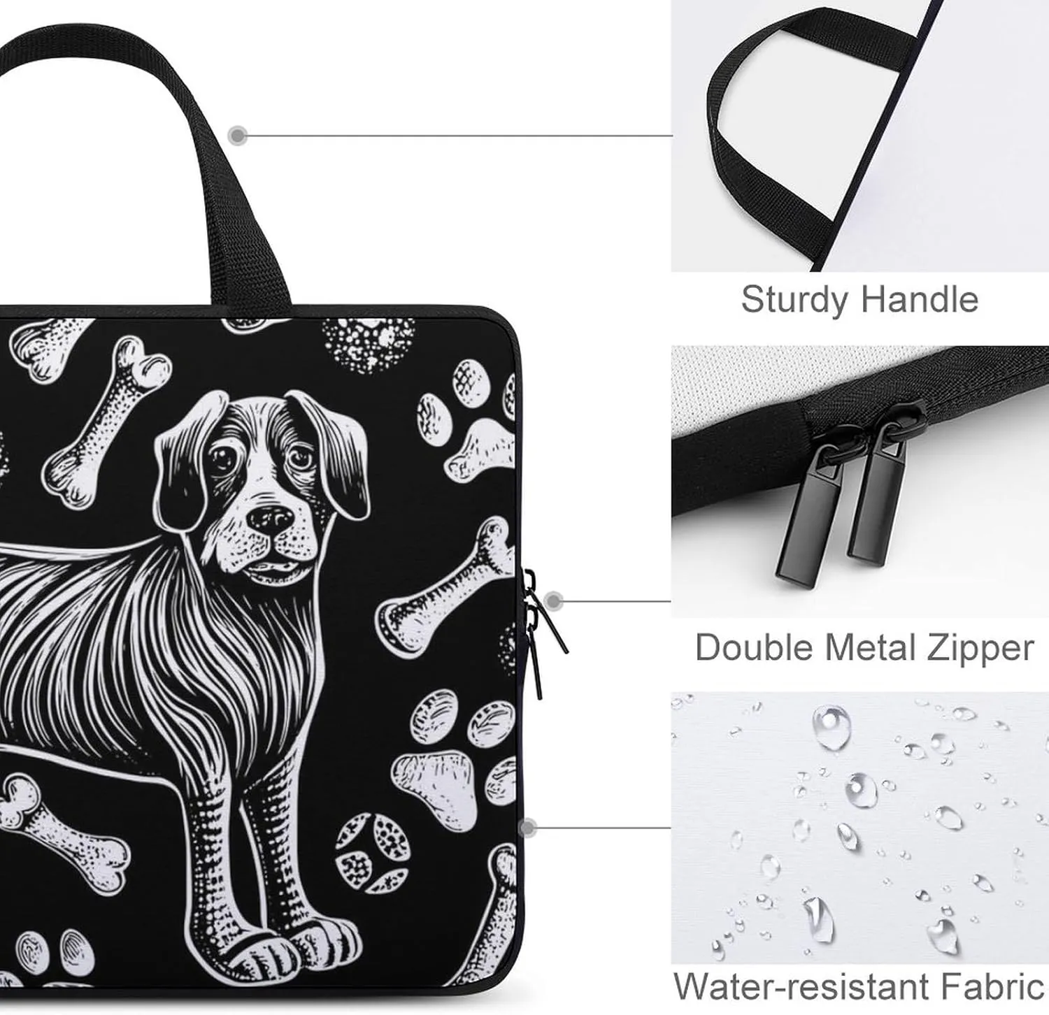Floral Pattern Laptop Bag Water-resistant Laptop Sleeve Handle Notebook Computer Case Briefcase