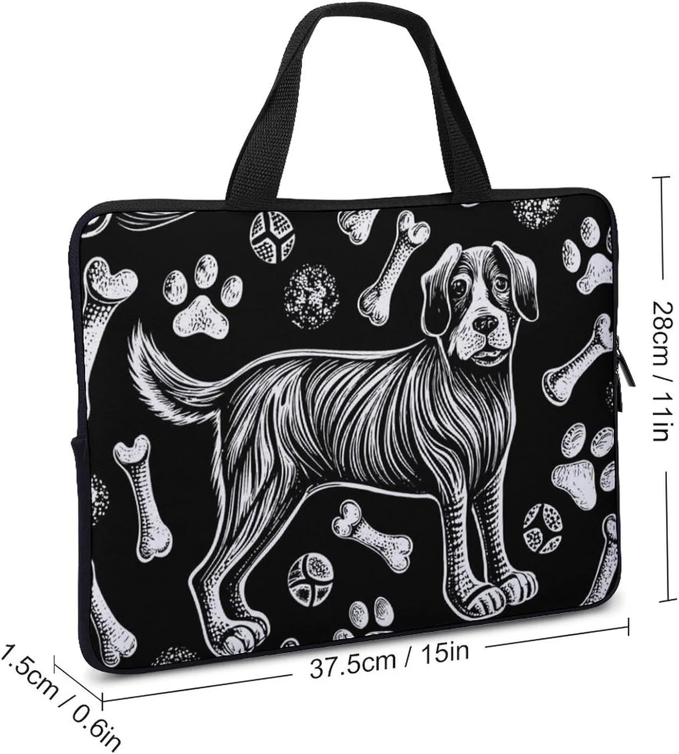 Floral Pattern Laptop Bag Water-resistant Laptop Sleeve Handle Notebook Computer Case Briefcase
