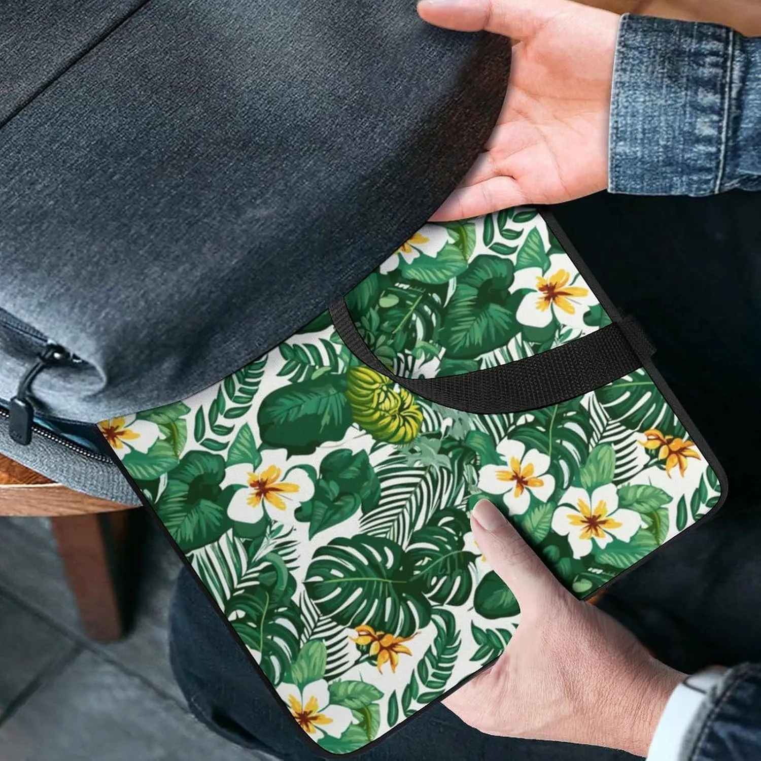 Floral Pattern Laptop Bag Water-resistant Laptop Sleeve Handle Notebook Computer Case Briefcase