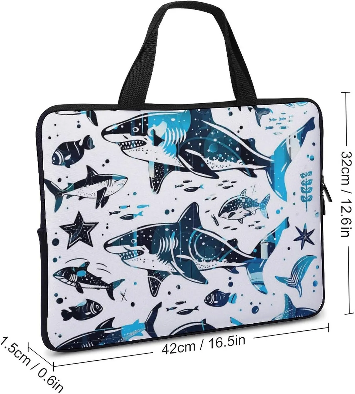 Floral Pattern Laptop Bag Water-resistant Laptop Sleeve Handle Notebook Computer Case Briefcase