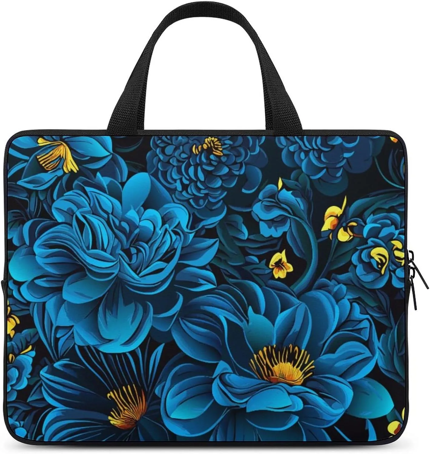 Floral Pattern Laptop Bag Water-resistant Laptop Sleeve Handle Notebook Computer Case Briefcase
