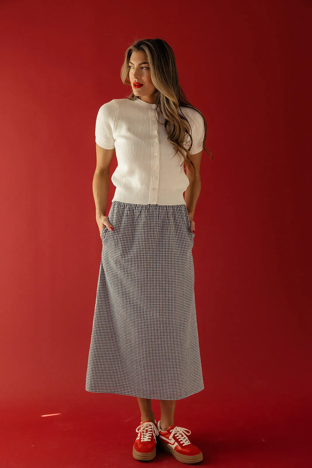 For The Better Gingham Skirt