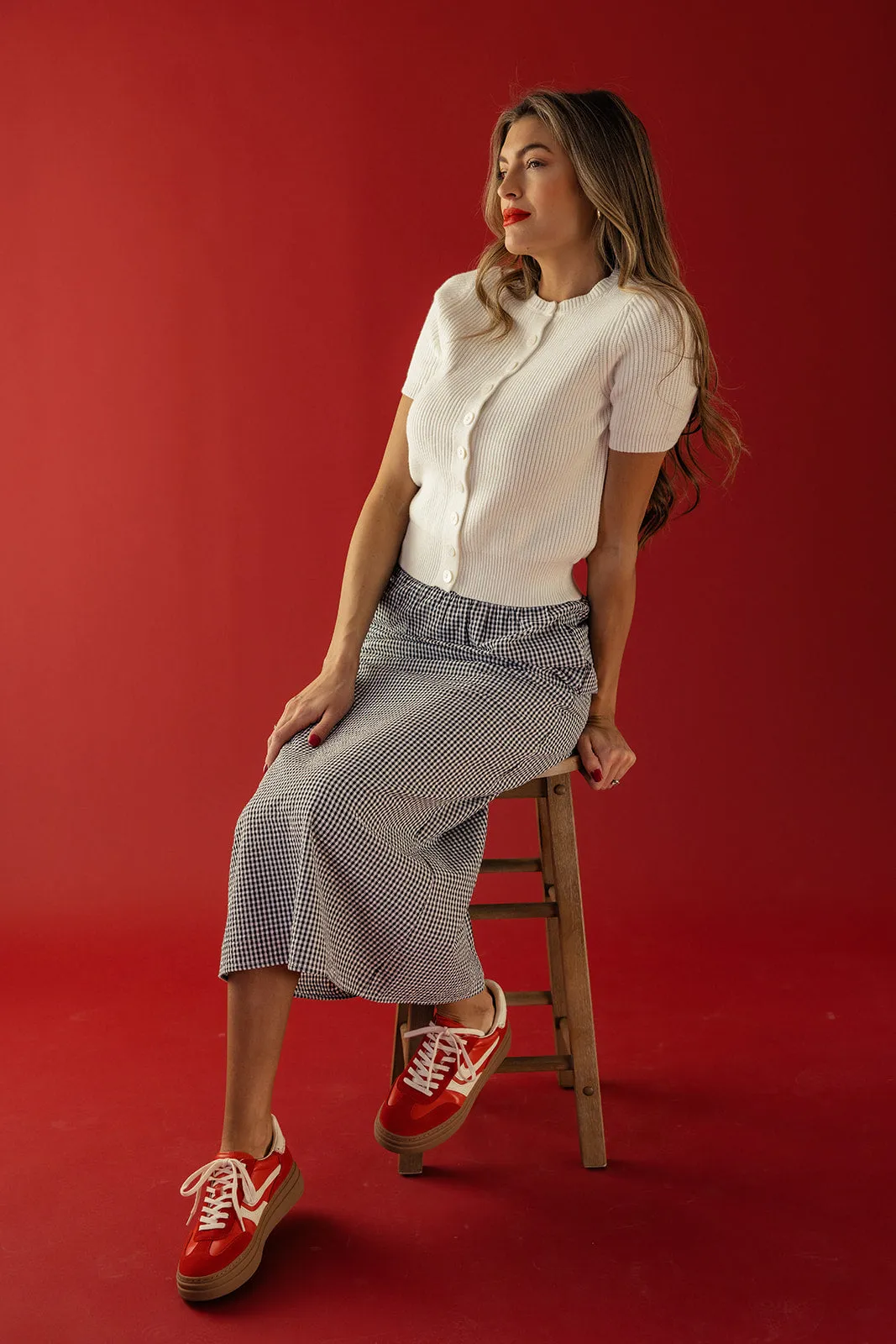 For The Better Gingham Skirt