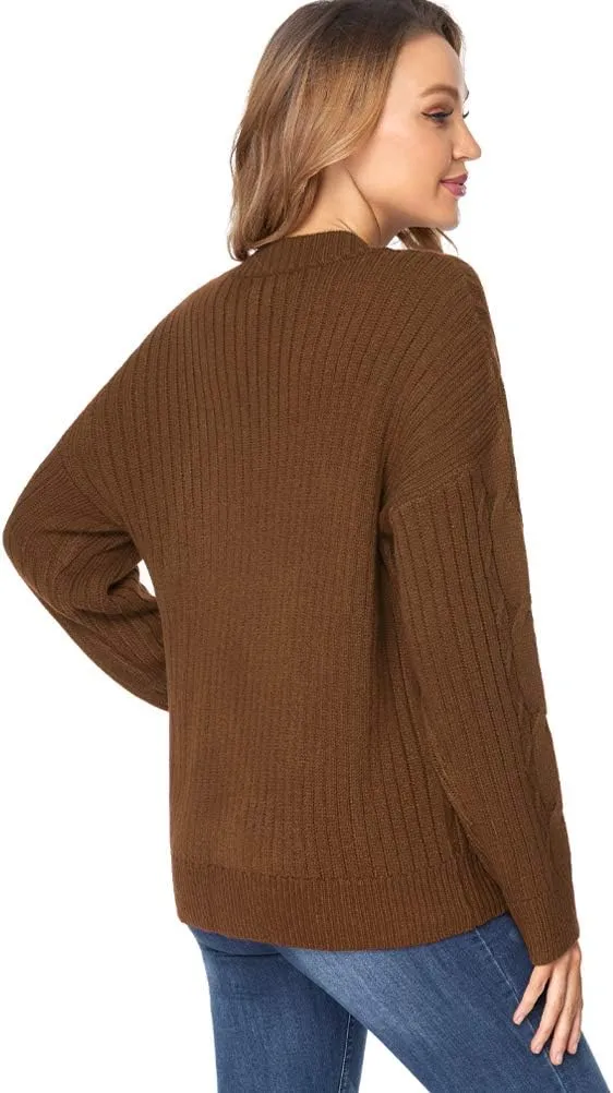Fuinloth Women's Cardigan Sweater, Oversized Chunky Knit Button Closure with Pockets