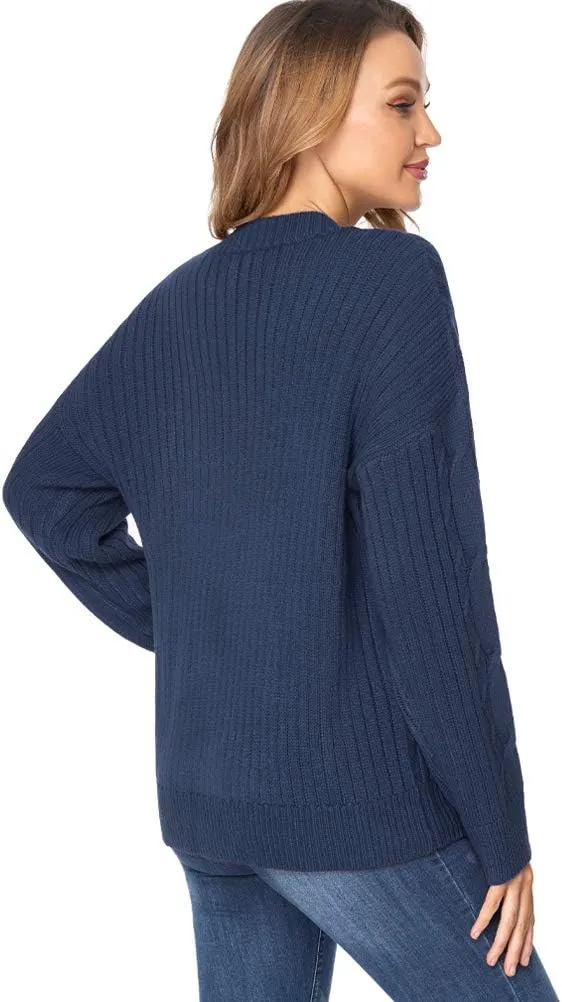 Fuinloth Women's Cardigan Sweater, Oversized Chunky Knit Button Closure with Pockets