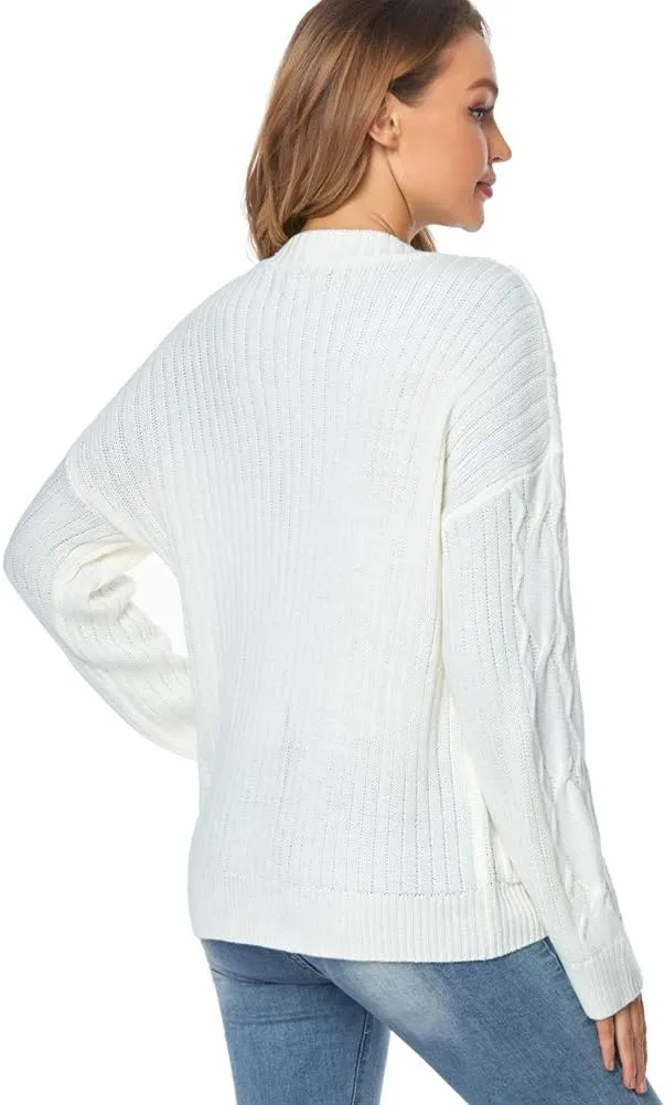 Fuinloth Women's Cardigan Sweater, Oversized Chunky Knit Button Closure with Pockets