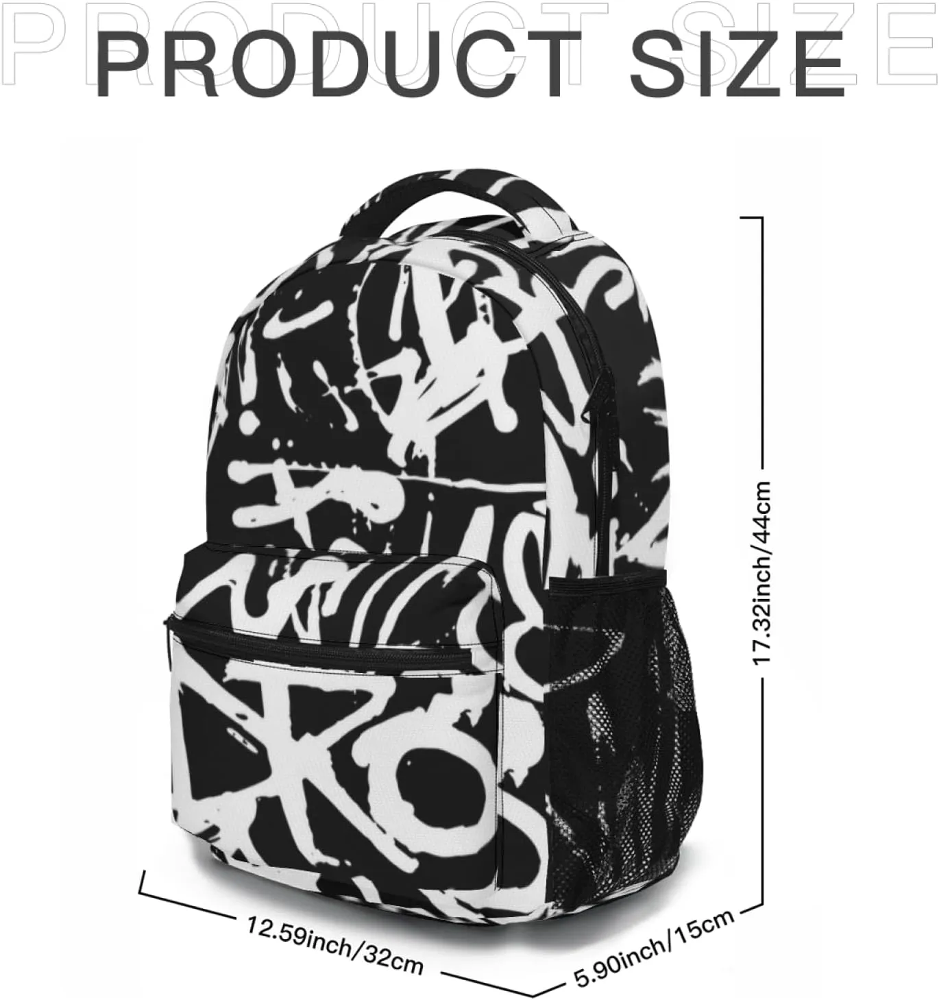 Funny Graffiti Art Backpack, Laptop Backpack with Multiple Pockets for Adult Hiking Travel Work 17 Inch
