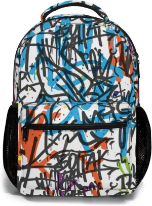 Funny Graffiti Art Backpack, Laptop Backpack with Multiple Pockets for Adult Hiking Travel Work 17 Inch