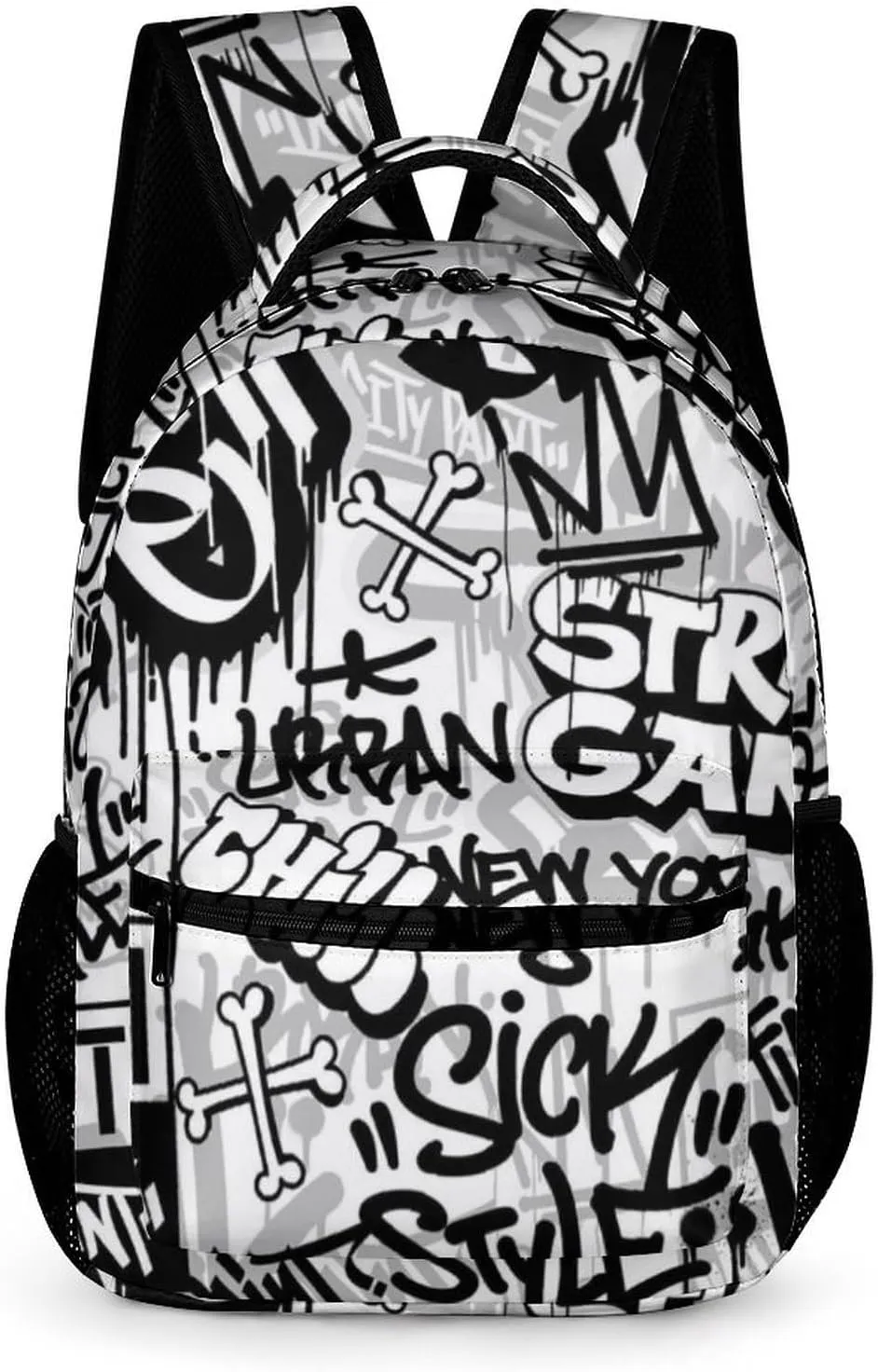 Funny Graffiti Art Backpack, School Backpack Laptop Backpack with Multiple Pockets for Kids Adult