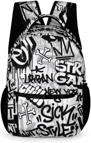 Funny Graffiti Art Backpack, School Backpack Laptop Backpack with Multiple Pockets for Kids Adult