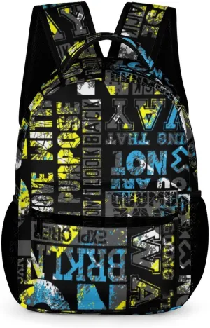 Funny Graffiti Art Backpack, School Backpack Laptop Backpack with Multiple Pockets for Kids Adult