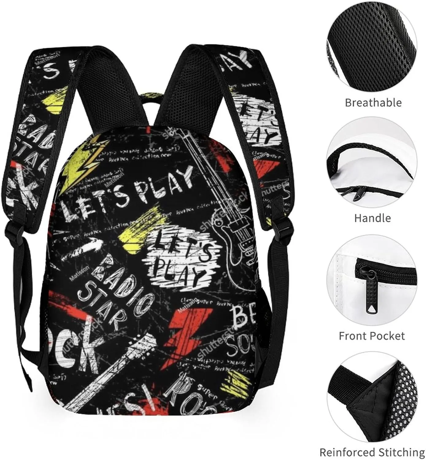 Funny Graffiti Art Backpack, School Backpack Laptop Backpack with Multiple Pockets for Kids Adult