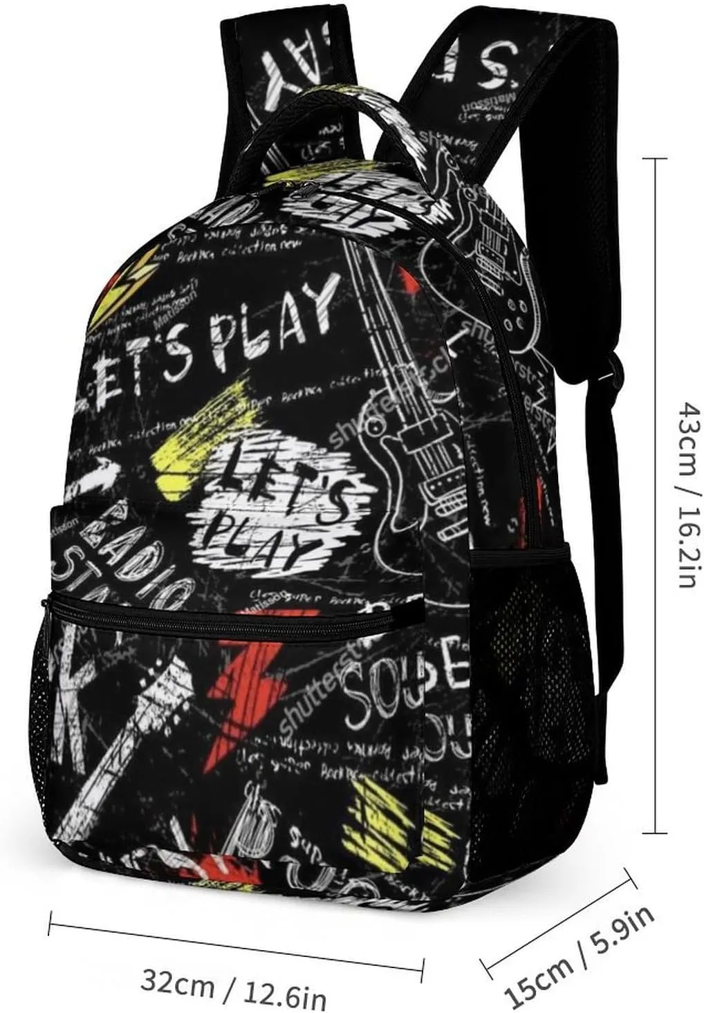 Funny Graffiti Art Backpack, School Backpack Laptop Backpack with Multiple Pockets for Kids Adult