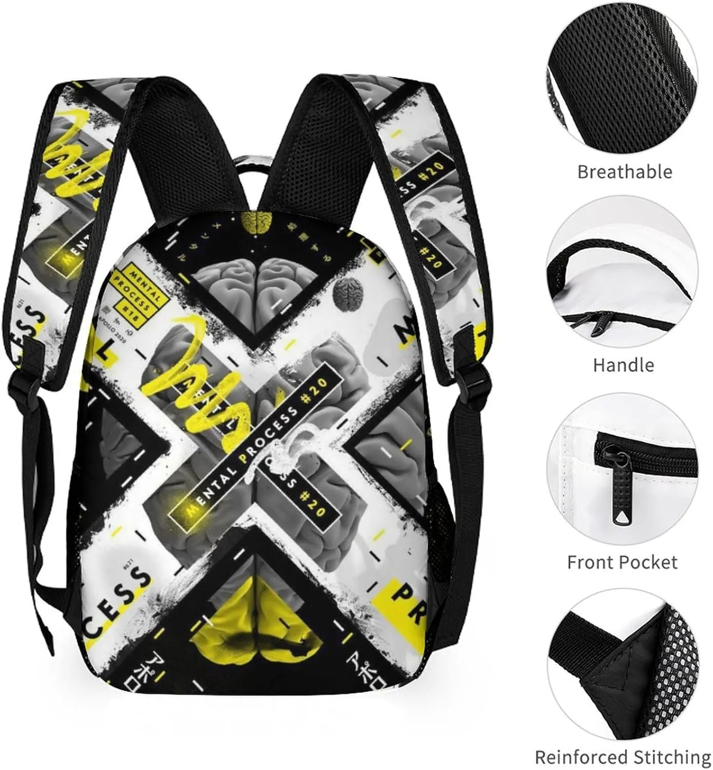 Funny Graffiti Art Backpack, School Backpack Laptop Backpack with Multiple Pockets for Kids Adult