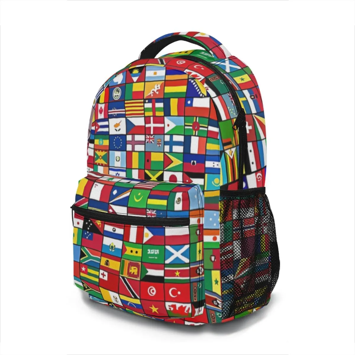 Funny Worlds Flag Backpack, Laptop Backpack with Multiple Pockets for Adult Hiking Travel Work 17 Inch