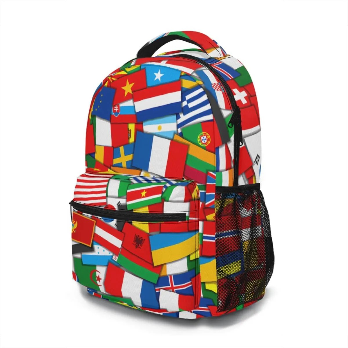 Funny Worlds Flag Backpack, Laptop Backpack with Multiple Pockets for Adult Hiking Travel Work 17 Inch